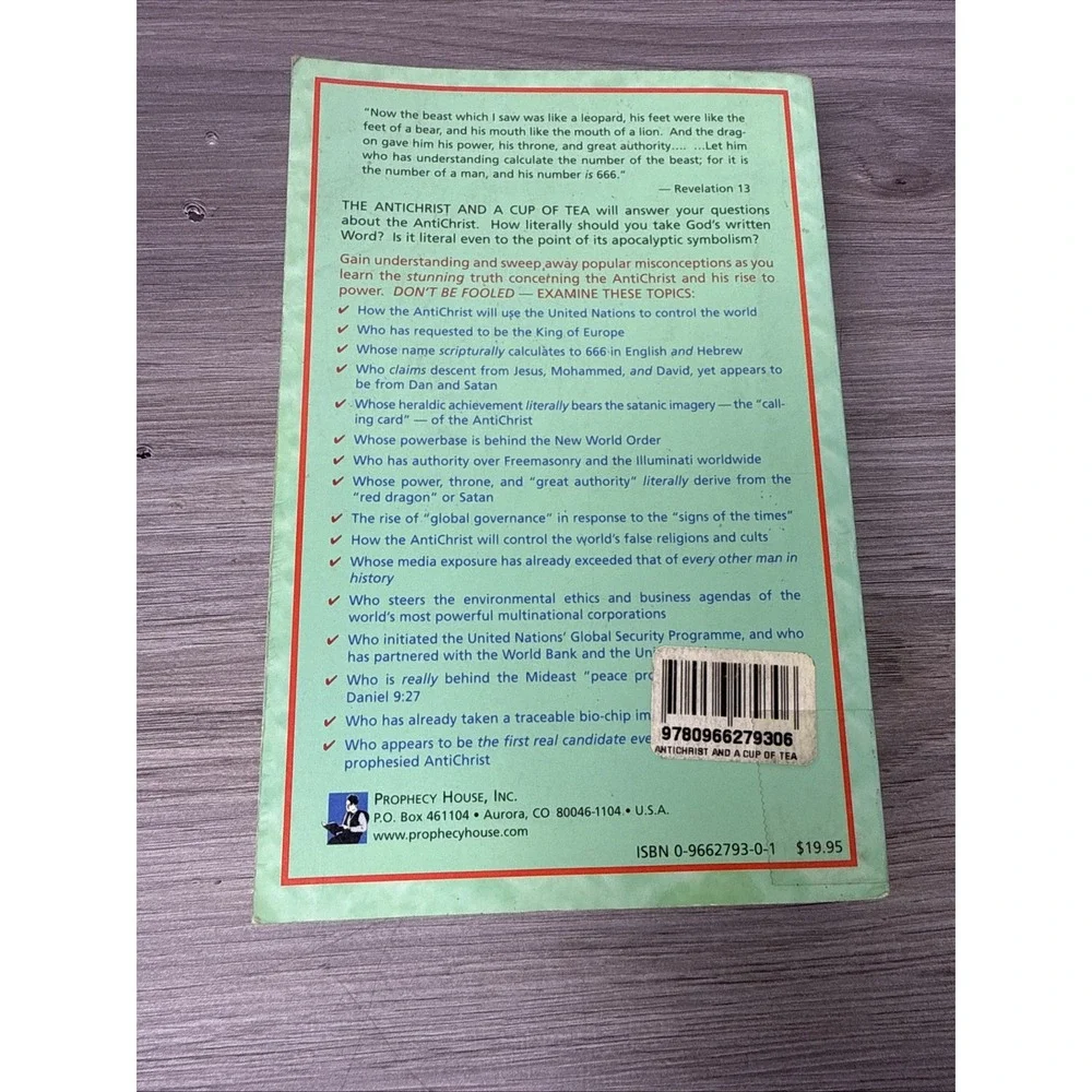 THE ANTICHRIST‎ AND A CUP OF TEA Tim Cohen 1st Edition PB 1998 Conspiracy